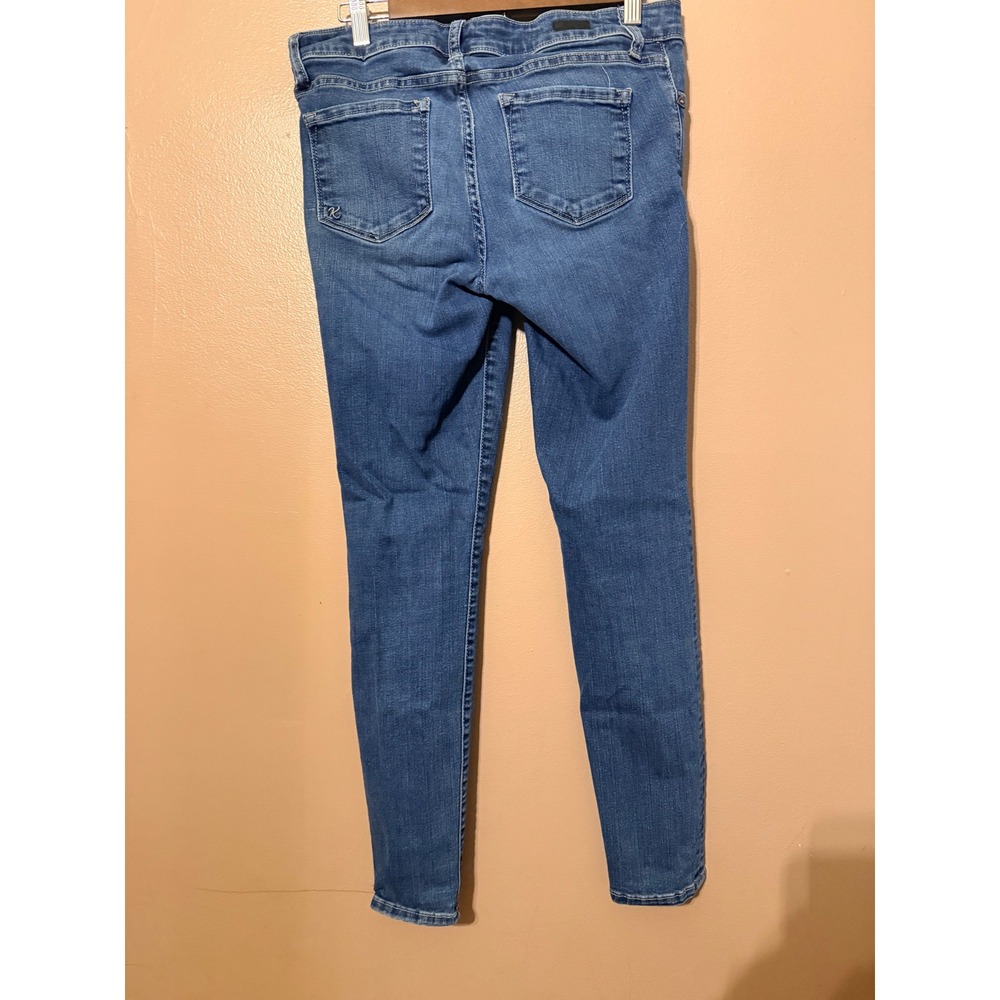 KUT from the Kloth 4 Blue Toothpick Skinny Jeans Distressed Cotton Blend Denim - Picture 6 of 8